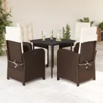 Set mobilier de grădină, 5 piese, cu perne, maro, poliratan GartenMobel Dekor