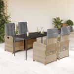 Set mobilier pentru grădină, 5 piese, cu perne, bej, poliratan GartenMobel Dekor