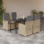 Set mobilier pentru grădină, 5 piese, cu perne, bej, poliratan GartenMobel Dekor