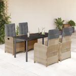 Set mobilier pentru grădină, 5 piese, cu perne, bej, poliratan GartenMobel Dekor