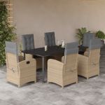 Set mobilier pentru grădină, 7 piese, cu perne, bej, poliratan GartenMobel Dekor