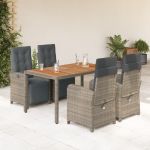 Set mobilier de grădină cu perne, 5 piese, gri, poliratan GartenMobel Dekor
