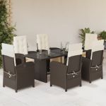Set mobilier de grădină cu perne, 7 piese, maro, poliratan GartenMobel Dekor