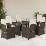 Set mobilier de grădină cu perne, 7 piese, maro, poliratan GartenMobel Dekor