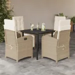 Set mobilier de grădină cu perne, 5 piese, bej, poliratan GartenMobel Dekor