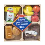 Set de joacă din lemn Melissa & Doug cu alimente, 21 piese