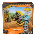 Rubble & Crew vehicul cu bilă de demolare și turn de șantier