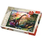 Puzzle Trefl cu 100 piese Pe tărâmul dinozaurilor, pentru copii 5+ ani