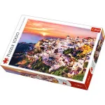 Puzzle Trefl 1000 piese cu peisaj Apus in Santorini, pentru 12+ ani