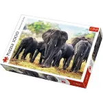 Puzzle Trefl 1000 piese cu Elefanti Africani, multicolor, 12+ ani
