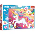 Puzzle Trefl 100 piese Frumosul Unicorn pentru copii 5+