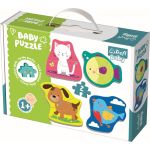 Puzzle bebe Trefl cu animale, 8 piese groase, pentru copii 1+ ani
