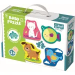 Puzzle bebe Trefl cu animale, 8 piese groase, pentru copii 1+ ani