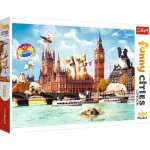 Puzzle Trefl 1000 piese Cățeluși la Londra, multicolor, 12+ ani