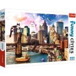 Puzzle Trefl 1000 piese Pisicuțe la New York, multicolor, 12+ ani