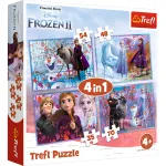 Puzzle Trefl 4 in 1 Frozen 2 Călătorie către necunoscut, 4+ ani