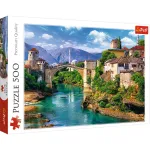 Puzzle Trefl 500 piese cu Podul Vechi din Mostar, Bosnia
