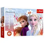 Puzzle Trefl Frozen 2 cu Anna și Elsa, 60 piese, 4+ ani