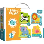 Puzzle Trefl Baby cu animale safari, 8 piese, pentru copii 2+ ani