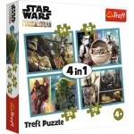 Puzzle 4 in 1 Star Wars Mandalorian, Trefl, 4 imagini, 4+ ani