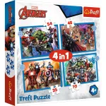 Puzzle Trefl 4 în 1 Avengers pentru copii 4+