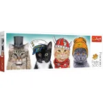 Puzzle Trefl Panorama 500 piese cu pisici haioase O echipa fluffy