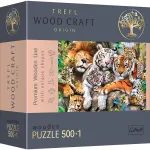 Puzzle din lemn Trefl Wood Craft 500+1 piese Felinele din Jungla