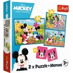 Puzzle Trefl 2 în 1 + Memo Disney Mickey and Friends, 3+ ani