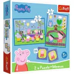 Puzzle 2 în 1 + Memo Trefl Peppa Pig Momente Fericite, 3 ani+