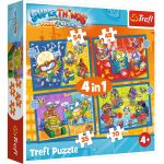 Puzzle Trefl 4 în 1 Super Things Super Acțiunea, 4 imagini, 4+ ani