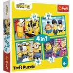 PUZZLE TREFL MINIONS 4IN1 LUMEA FERICITA A MINIONILOR