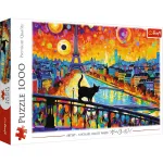 Puzzle Trefl 1000 piese Pisica din Paris, multicolor, 12+ ani