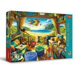 Puzzle Trefl 1000 piese Premium Plus Tea Time - Calatorie cu caravana