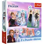 Puzzle Trefl 2in1 și Memo Disney Frozen pentru copii 3+