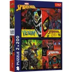Puzzle Trefl 2x200 piese Spider-Man și Venom pentru copii 7+ ani