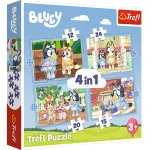 Puzzle Trefl 4 în 1 Bluey și lumea ei pentru copii 4+ ani