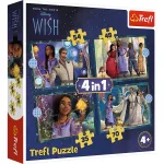 Puzzle Trefl 4 în 1 Disney Wish - Visele devin realitate, 4+ ani