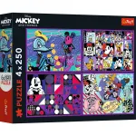 Puzzle Trefl 4x250 piese Disney Mickey Mouse și Prietenii