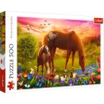 Puzzle Trefl 500 piese Căluții la apus, multicolor, 10+ ani