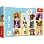 Puzzle Trefl cu 60 piese, Catei draguti, multicolor, 3+ ani