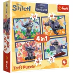 Puzzle 4 in 1 Disney Lilo & Stitch, Vacanță în Hawaii, 4+ ani, Trefl