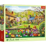 Puzzle Trefl 1000 piese Vânătoare de ouă de Paște, multicolor