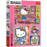 Puzzle Trefl 2x200 piese Hello Kitty și prietenii, multicolor, 7+ ani