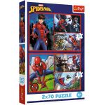 Puzzle Trefl 2x70 piese Marvel Spider-Man, Aventurile lui Spider-Man