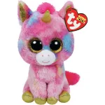Jucărie de pluș TY Beanie Boos Fantasia, unicorn colorat, 15 cm