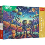 Puzzle Trefl 100 piese Familia Treflik, inspirat de arta fantezii cosmice