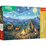 Puzzle Trefl 100 piese Familia Treflik la focul de tabara