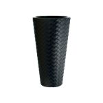 Ghiveci decorativ de flori, Prosperplast, Matuba, inalt, rotund, negru, 40x78 cm GartenVIP DiyLine