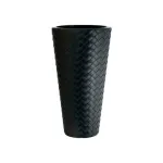 Ghiveci decorativ de flori, Prosperplast, Matuba, inalt, rotund, negru, 40x78 cm GartenVIP DiyLine