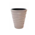 Ghiveci decorativ de flori, rotund, cafeniu, 11/21 L, 34.5x38.5 cm, Sand GartenVIP DiyLine